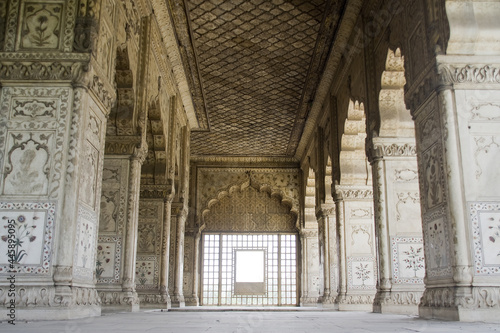 Beautiful marble inlay on pillars of Diwan-E-Khas at Red Fort, Delhi, India, Asia photo