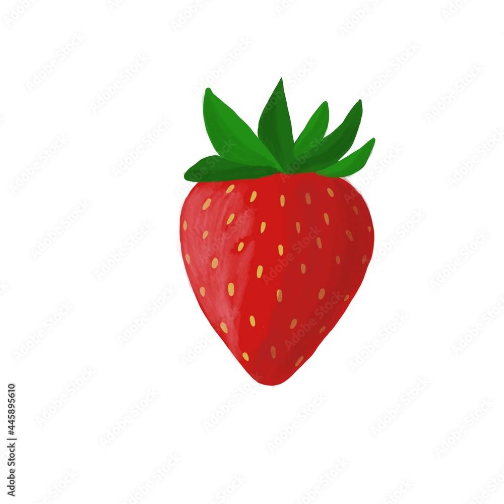 natural red strawberrie whole with green leaves natural red strawberrie whole with green leaves