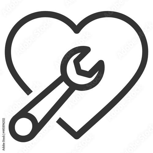 heart repair line icon