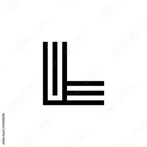 Letter L logo monogram three fine lines creative design, typography design inspiration