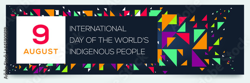 Creative design for (International Day of the World's Indigenous People), 9 August, Vector illustration.