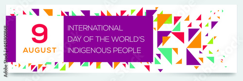 Creative design for (International Day of the World's Indigenous People), 9 August, Vector illustration.