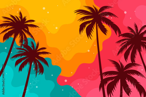 Canvas Print Background Design Palm Silhouettes