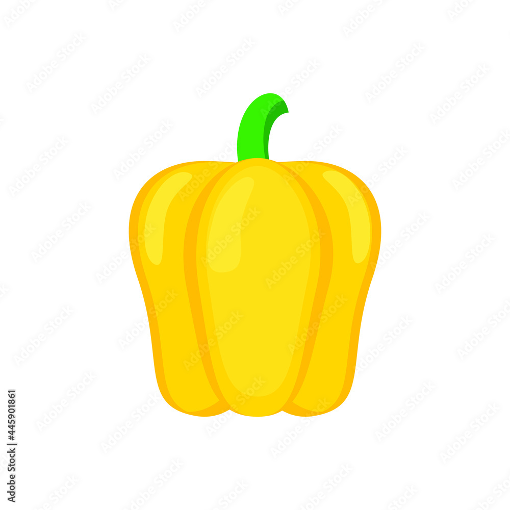 Hot paprika simple illustration on white background. Vector of fresh fruit or vegetable simple concept, minimal design for icon, logo, symbol, fresh spicy pepper, red, green, yellow paprika Hot paprika simple illustration on white background. Vector of fresh fruit or vegetable simple concept, minimal design for icon, logo, symbol, fresh spicy pepper, red, green, yellow paprika