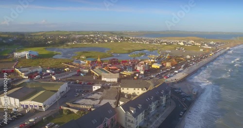 Aerial: Tramore is a seaside town in County Waterford, on the southeast coast of Ireland. photo