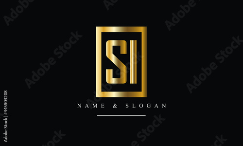 SI, IS, S, I abstract letters logo monogram
