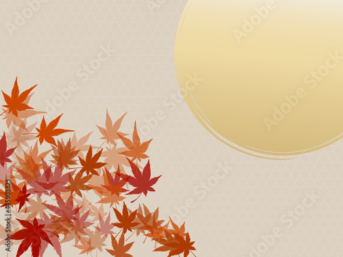 紅葉をあしらった秋の背景ベクターイラスト