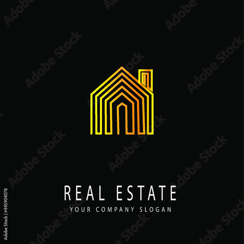 Real Estate Business Logo.  Building Property Development Logo Template
