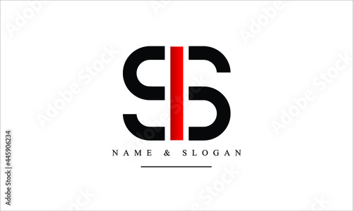 SI, IS, S, I abstract letters logo monogram