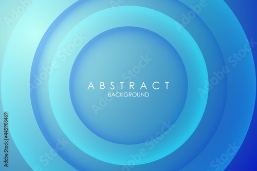Blue 3D Colorful Background Abstract Circle Papercut Smooth Color Composition