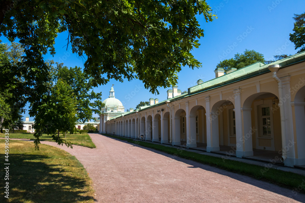 A sunny day in the Menshikov Park of St. Petersburg