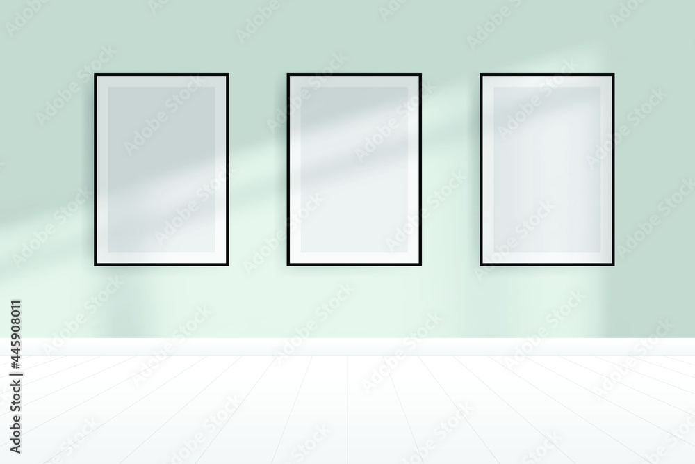 poster frames on wall. vector illustration poster frames on wall. vector illustration