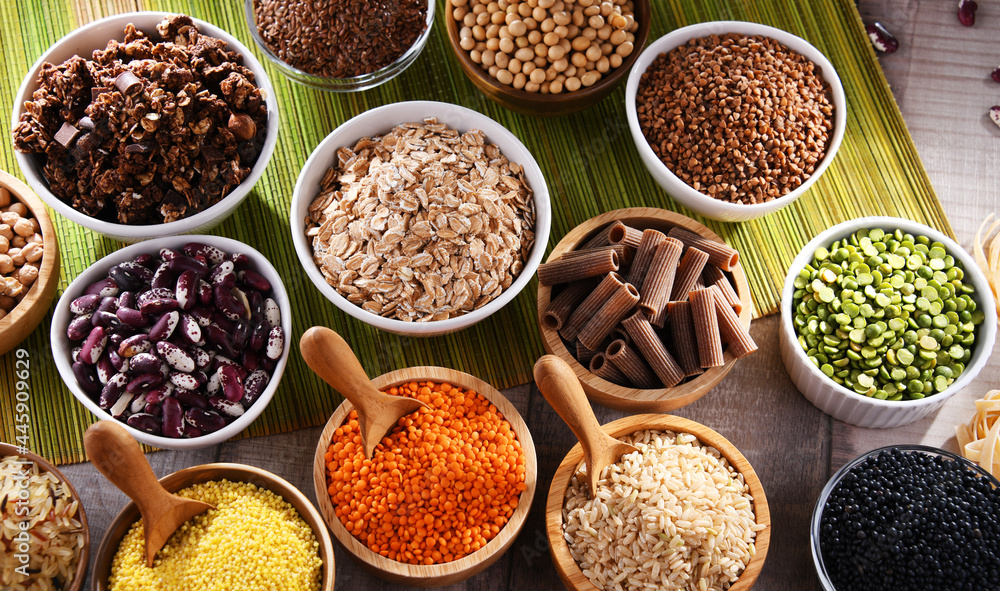 Composition with different kinds of dry food products Composition with different kinds of dry food products