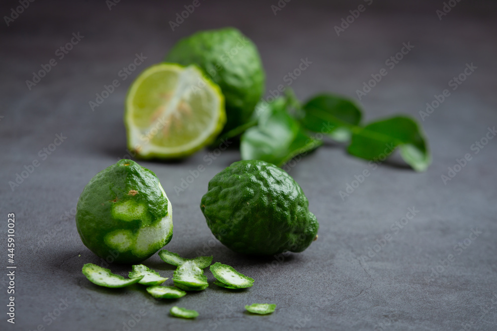 Bergamot on black background Bergamot on black background