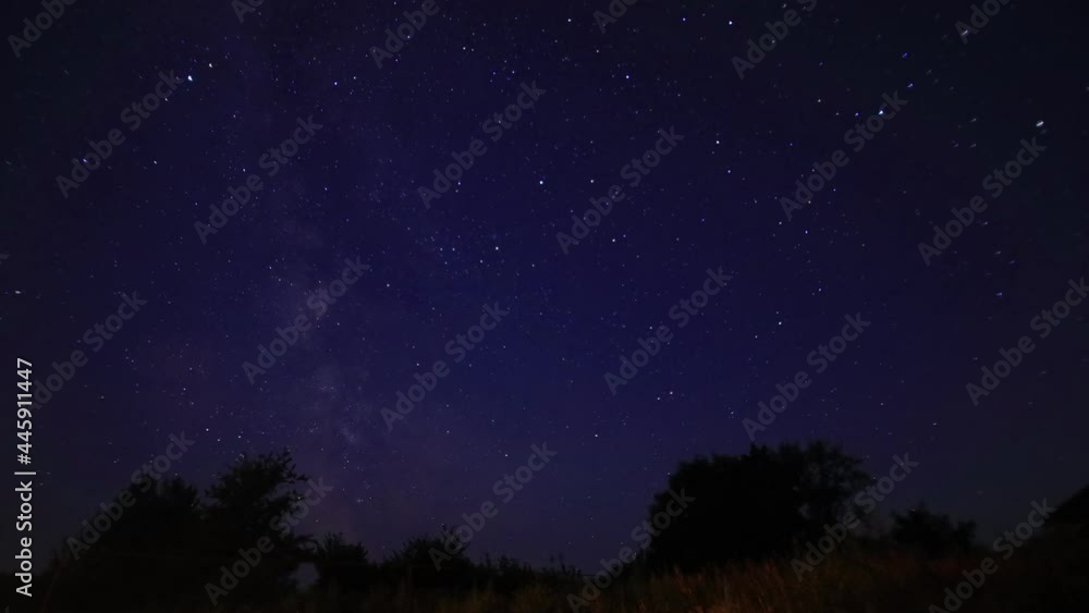 timelapse of the starry sky and the milky Way over Russia timelapse of the starry sky and the milky Way over Russia