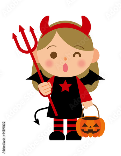 ハロウインの仮装をする子供