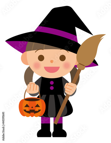 ハロウインの仮装をする子供