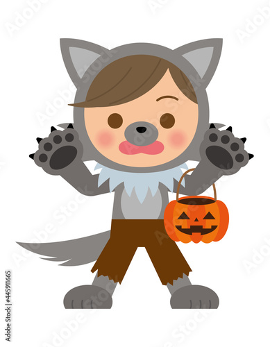 ハロウインの仮装をする子供