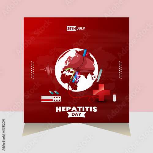 World hepatitis day poster, banner, flyer, social media post design