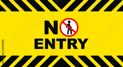 No entry sign on black background