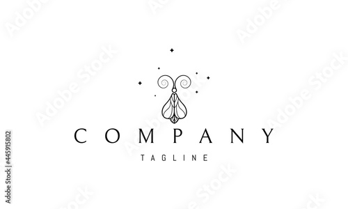 Vector logo on which the abstract image of the queen bee.