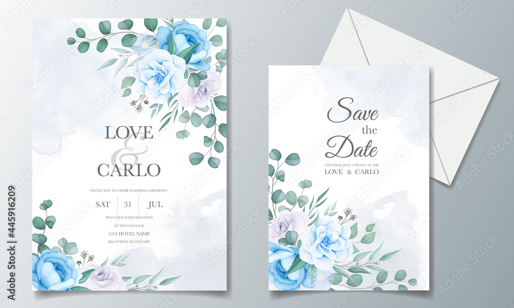 Beautiful Wedding Invitation Card With Flower Decoration
