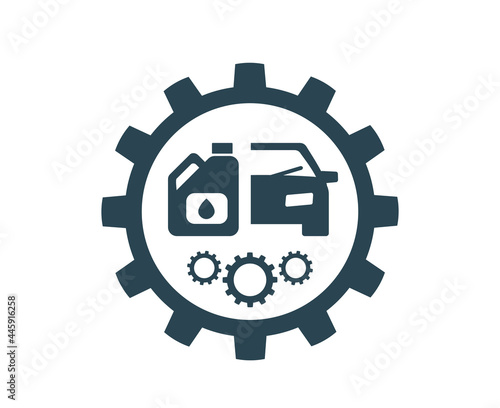 Vector icons, logos for car repair and maintenance and oil change. Car service.