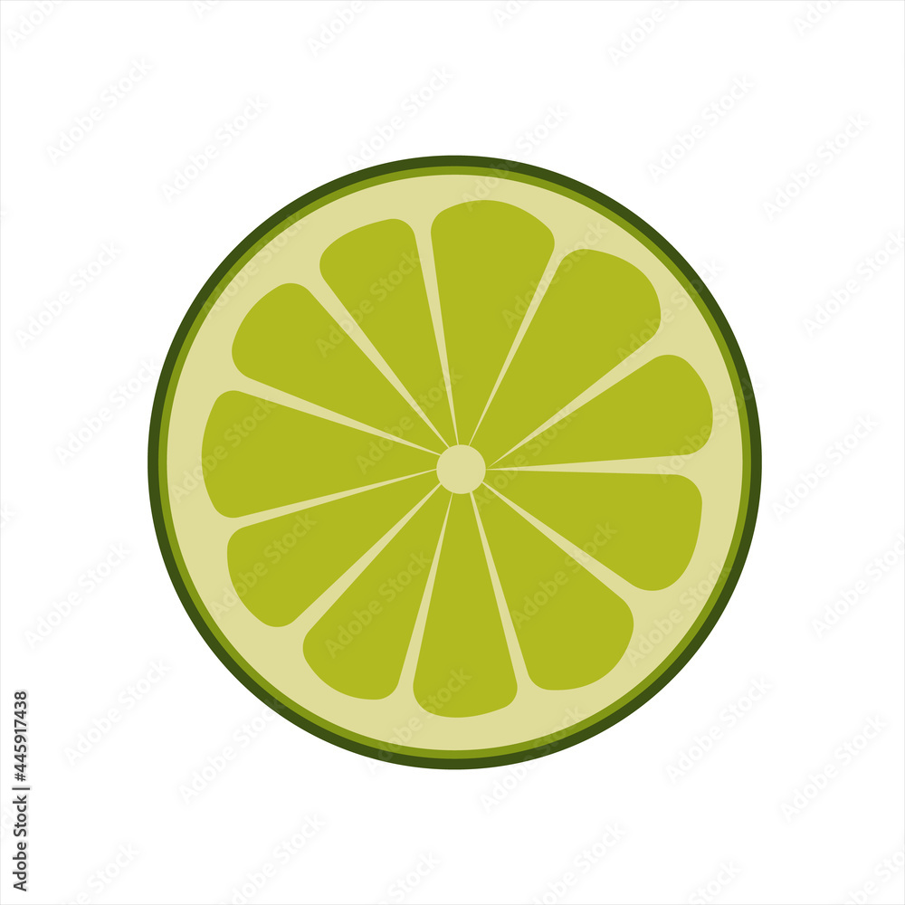Lemons. Green lemon. Lime. Isolated on a white background. Whole and lobules. Citrus. Vector Lemons. Green lemon. Lime. Isolated on a white background. Whole and lobules. Citrus. Vector