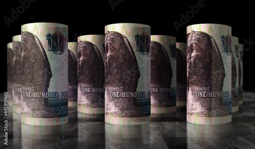 Egyptian Pound money banknotes pack illustration photo