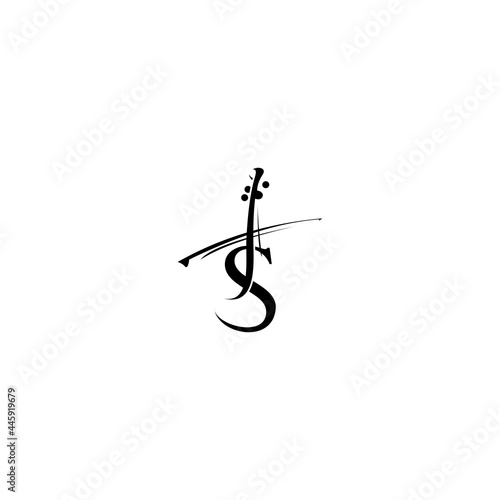 the initials j and s become the violin logo vektor
