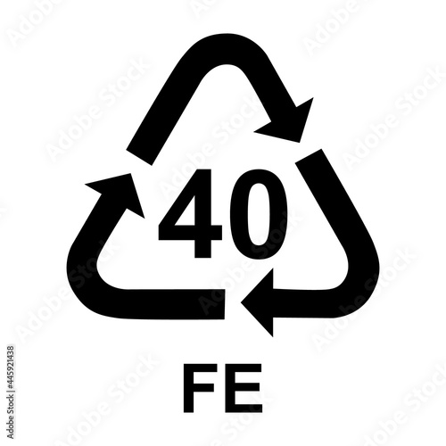 Metals symbol, ecology recycling sign isolated on white background. Package waste icon