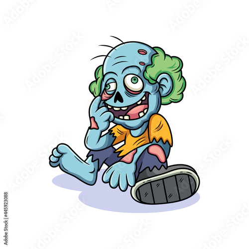 Zombie cartoon with cute pose