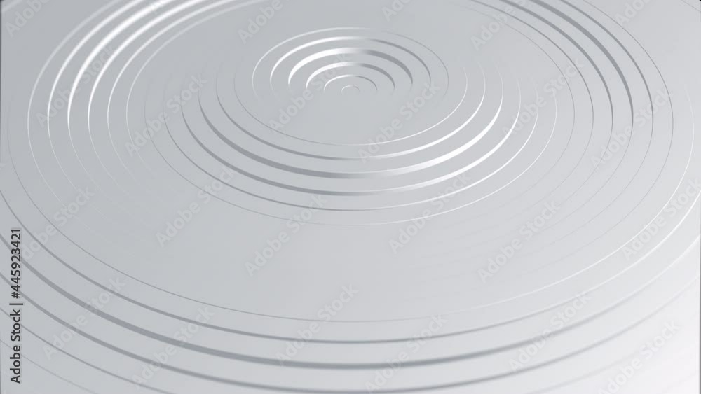 Animation of abstract white geometric background. radial 3d waves and circles. modern elegant style texture, ripples or rings pattern. loopable backdrop, live wallpaper. waving surface motion design Animation of abstract white geometric background. radial 3d waves and circles. modern elegant style texture, ripples or rings pattern. loopable backdrop, live wallpaper. waving surface motion design