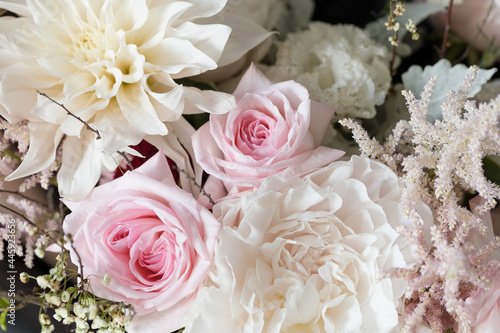 Roses brides flower bouquet close up