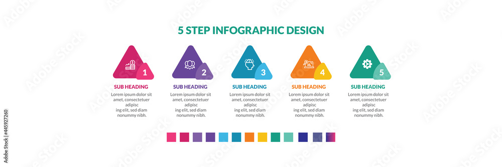 5 step infographic with triangle shape and 5 number options editable eps 10. 5 step infographic with triangle shape and 5 number options editable eps 10.