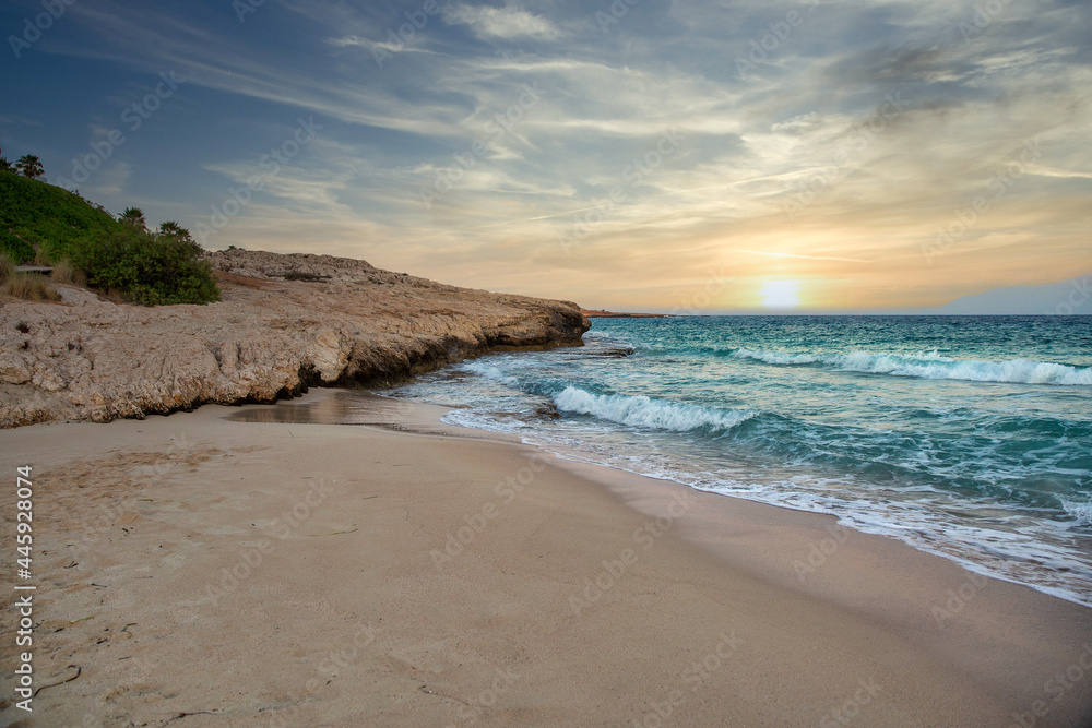 Ayia Napa evening beach, Cyprus.