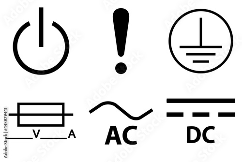 Protective Earth Ground,DC,AC circuit power Symbol Sign