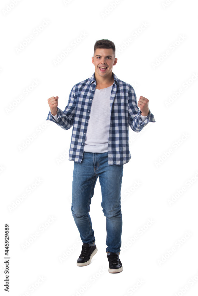 Excited man isolated over white Excited man isolated over white