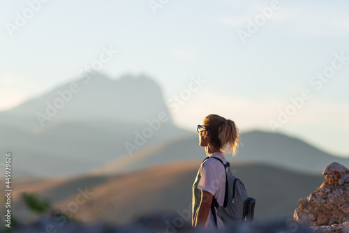 Photography Hiking in the Gran Sasso National Park, mountains of Abruzzo region, Apennines, Italy