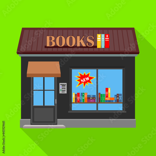 Store vector flat icon. Vector illustration storefront on white background. Isolated flat illustration icon of store .
