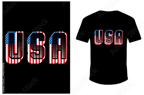 USA Flag T-shirt Design. USA T-shirt. eps
