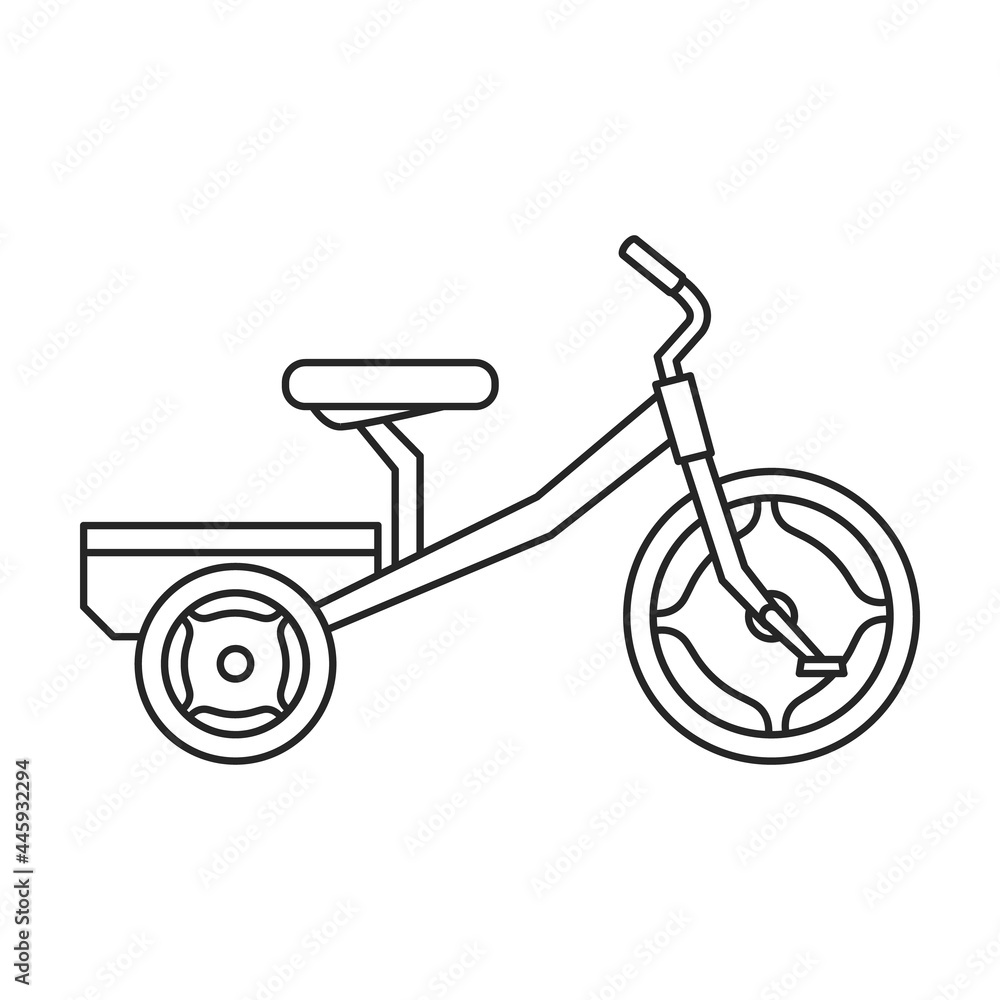 Bicycle child vector outline icon. Vector illustration bike children on white background. Isolated outline illustration icon of bicycle child . Bicycle child vector outline icon. Vector illustration bike children on white background. Isolated outline illustration icon of bicycle child .