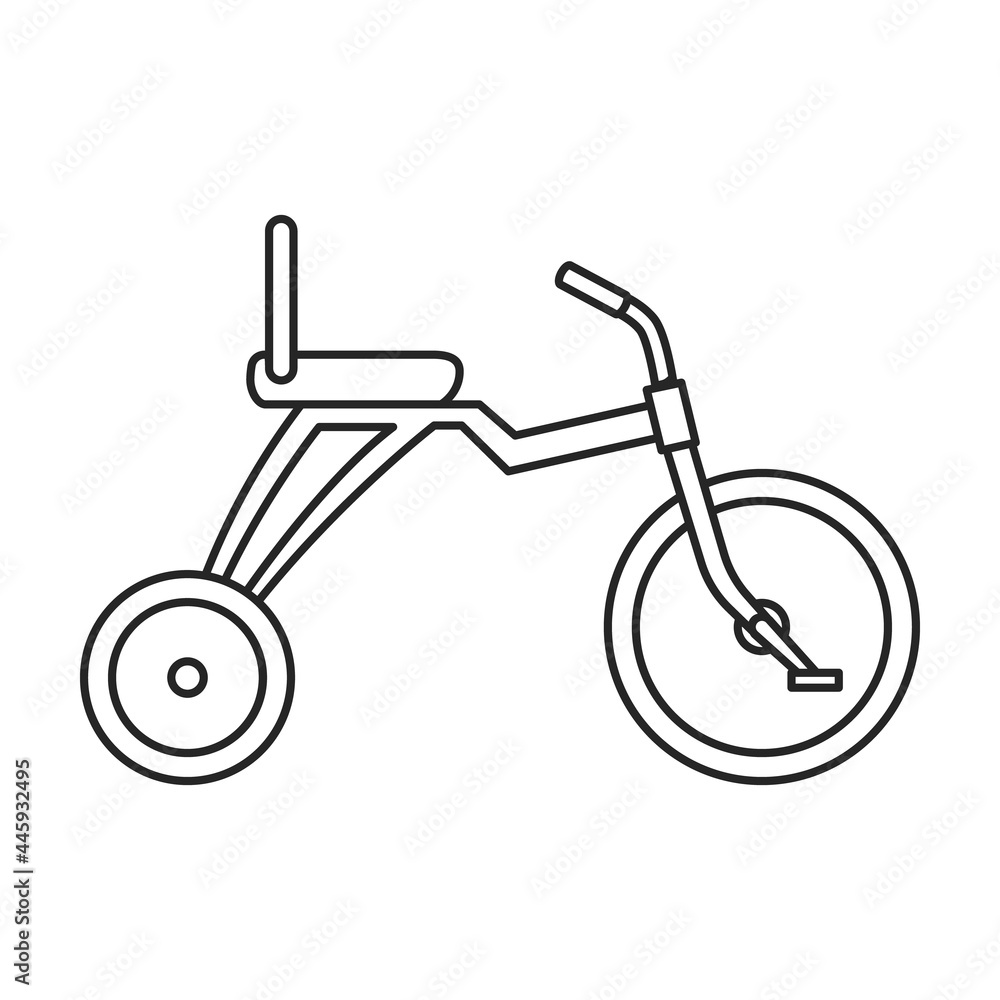 Bicycle child vector outline icon. Vector illustration bike children on white background. Isolated outline illustration icon of bicycle child . Bicycle child vector outline icon. Vector illustration bike children on white background. Isolated outline illustration icon of bicycle child .