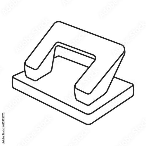 Puncher paper vector outline icon. Vector illustration hole paper on white background. Isolated outline illustration icon of punch .