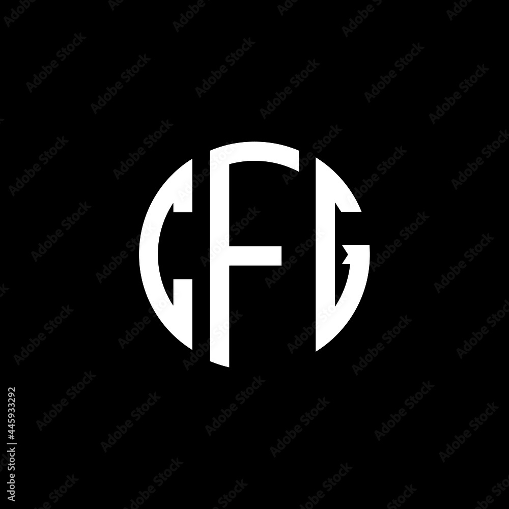 CFG letter logo design. CFG letter in circle shape. CFG Creative three