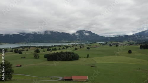 A flight in the Bavarian clouds with green forests