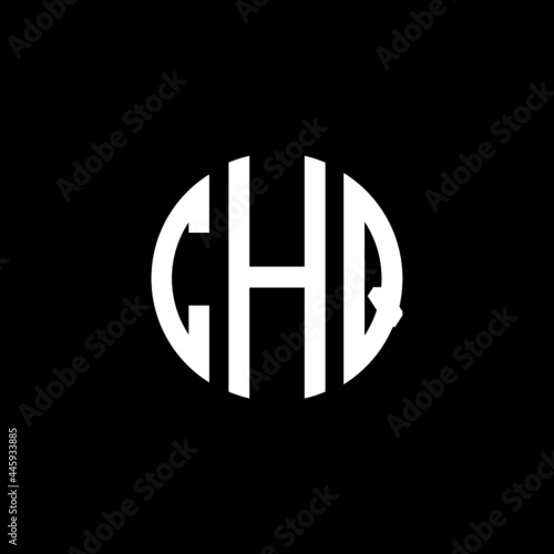 CHQ letter logo design. CHQ letter in circle shape. CHQ Creative three letter logo. Logo with three letters. CHQ circle logo. CHQ letter vector design logo  photo