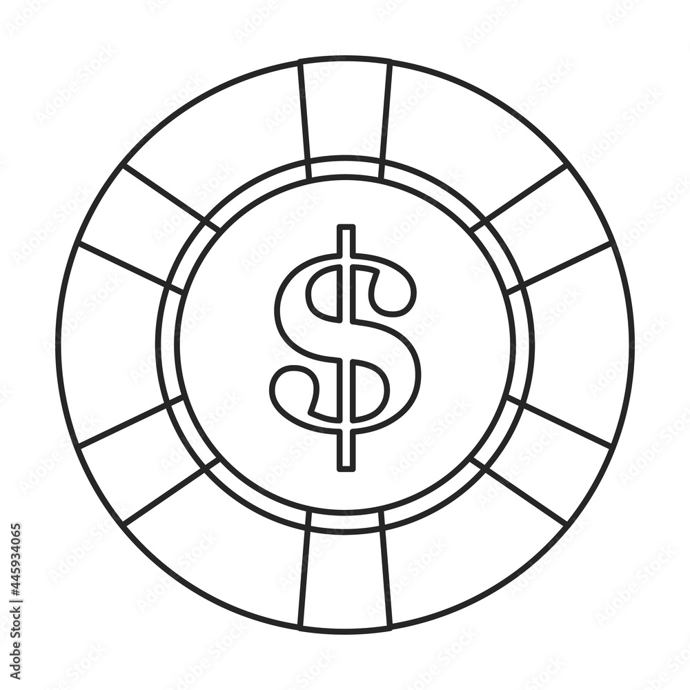 Chip casino vector outline icon. Vector illustration stack on white background. Isolated outline illustration icon of chip casino. Chip casino vector outline icon. Vector illustration stack on white background. Isolated outline illustration icon of chip casino.