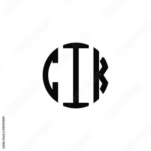 CIK letter logo design. CIK letter in circle shape. CIK Creative three letter logo. Logo with three letters. CIK circle logo. CIK letter vector design logo  photo