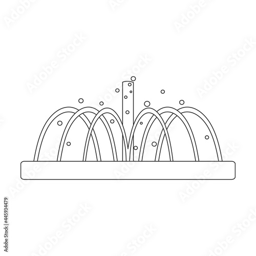 Fountain water vector outline icon. Vector illustration waterfall on white background. Isolated outline illustration icon of fountain water .